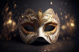 venetian carnival mask with feathers, . photo