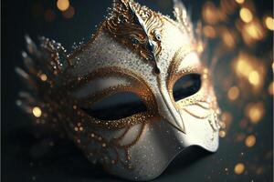 venetian carnival mask with feathers, . photo