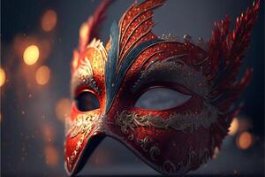 venetian carnival mask with feathers, . photo