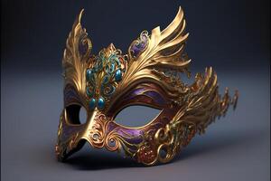 venetian carnival mask with feathers, . photo