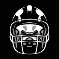 rojo rugby panda negro y blanco mascota diseño vector