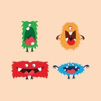 funny and cute colourful monsters for halloween with big open mouths as copy space vector