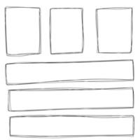 Set of hand drawn sketched square frames isolated vector