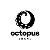 O letter initial for Octopus logo. Tentacles On O Letter Logotype icon Design vector