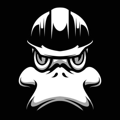 Duck Safety Helmet Black and White Mascot Design