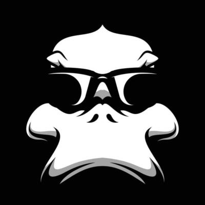 Duck Sunglass Black and White Mascot Design
