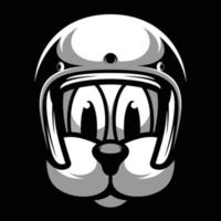 Dog Ride Black and White Mascot Design vector