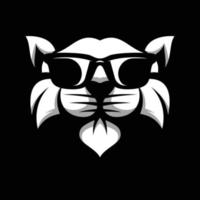 Cat Sunglass Black and White Mascot Design vector