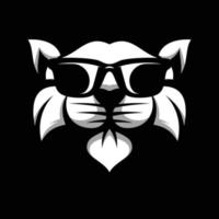 Cat Sunglass Black and White Mascot Design vector