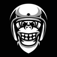 Yeti Ride Black and White Mascot Design vector