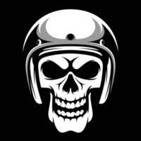 Skull Ride Black and White Mascot Design vector