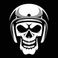 Skull Ride Black and White Mascot Design vector