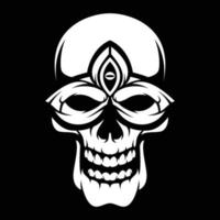 Skull Mask Black and White Mascot Design vector
