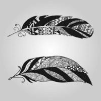 Feathers vector set in a flat style.