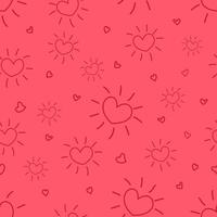 Seamless romantic pattern red hearts. vector