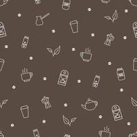 Seamless pattern of coffee, vector background.