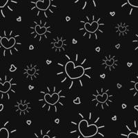 Hand drawn doodle heart seamless pattern. vector