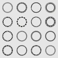 Collection of round decorative border frames. vector