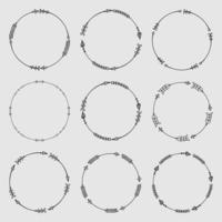 Circle arrow frames for monograms. vector