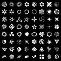 Abstract symbols vector icons set.