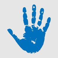 Hand print on white background, vector illustration.