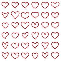 Hearts stroke vector icon collection.