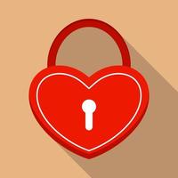 Heart as lock with heart shaped key. vector