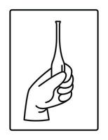 A gloved hand holds an open ampoule. Vector illustration.