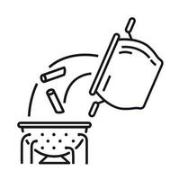 Spaghetti in a colander icon. Vector illustration