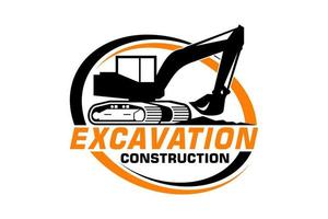 Excavator logo template vector. Heavy equipment logo vector for construction company.