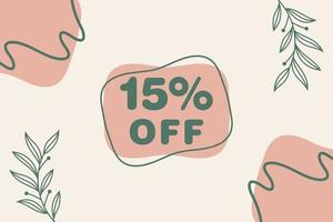 15 percent Sale and discount labels. price off tag icon flat design. vector