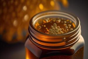 cannabis golden resin wax on jar photo