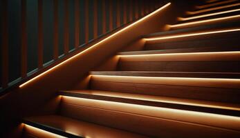 stair with decorative led lighting photo