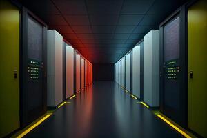 internet server room corridor illustration photo