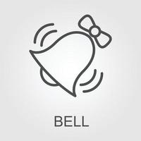 Bell Icon in trendy flat style isolated on grey background. Notification symbol for your web site design, logo, app, UI. Vector illustration, EPS10.