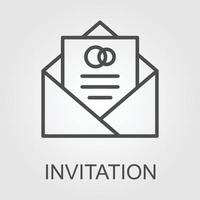 VIP invitation line icon. linear style sign for mobile concept and web design. Envelope with vip card outline vector icon. Symbol, logo illustration. Vector graphics