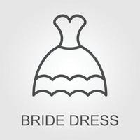 Wedding dresses, clothes icon. Element of clothes icon for mobile concept and web apps. Thin line Wedding dresses, clothes icon can be used for web and mobile vector