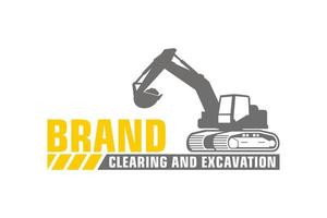 Excavator logo template vector. Heavy equipment logo vector for construction company.