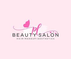 Initial PL feminine logo collections template. handwriting logo of initial signature, wedding, fashion, jewerly, boutique, floral and botanical with creative template for any company or business. vector
