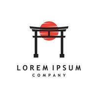 Japanese torii gate logo design vector illustration template