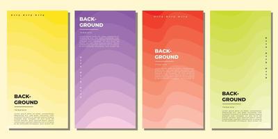 Colorful wavy layer background template set copy space vector