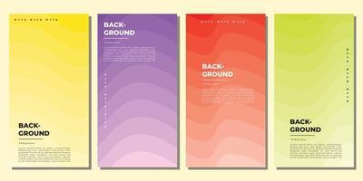 Colorful wavy layer background template set copy space vector