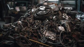 mountain of scrap metal photo