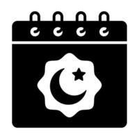 Moon and star with calendar showing concept of ramadan calendar vector