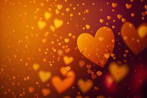 abstract orange hearts background symbol love photo