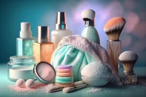 cara maquillaje productos cosméticos piel cuidado producto ilustración generativo ai foto