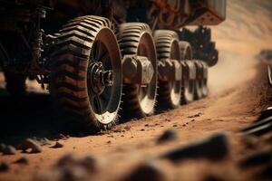 rover wheels in exploration mars planet photo