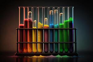 test tubes colorful scientific glass flasks photo