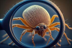 tick under magnifying glass photo