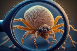 tick under magnifying glass photo